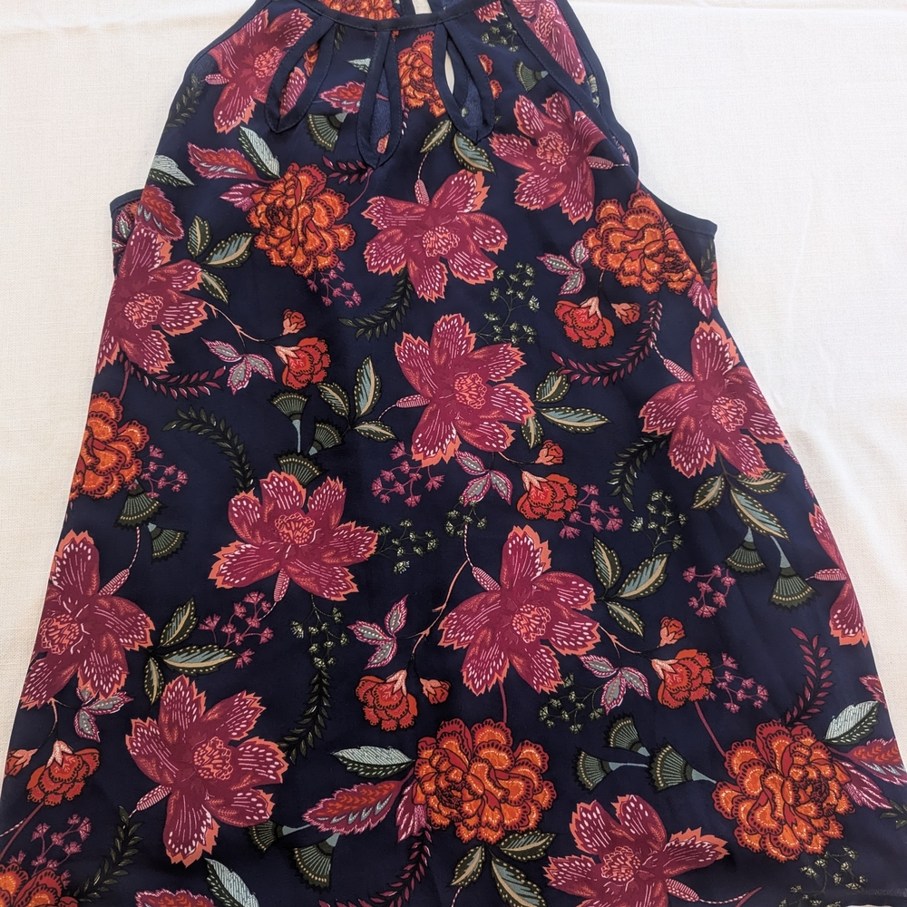 Stitch Fix Papermoon Navy and Pink Floral Sleeves Top M